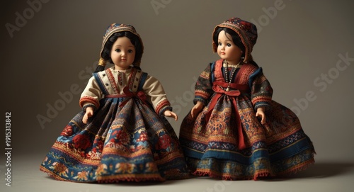 Two vintage dolls dressed i...