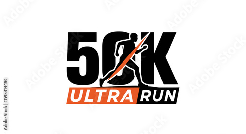 5K Ultra Run Race Logo with Dynamic Design