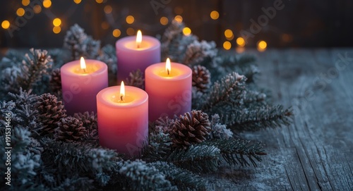 Purple and pink Advent cand...