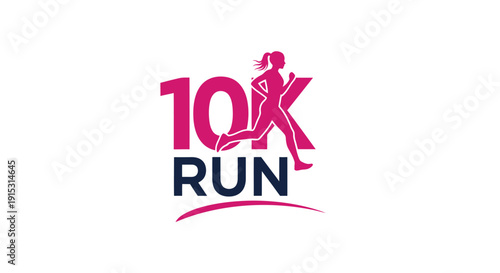 Dynamic Women Running Race Logo Illustration