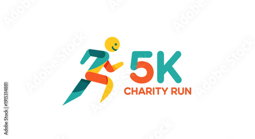 Dynamic Runner Illustration for 5K Charity Event