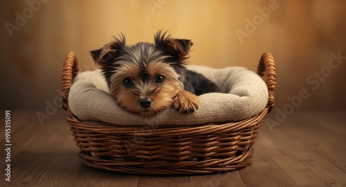 Quiet Yorkshire terrier pup...