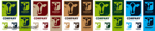 Cow Head Logo Vector – Minimal Cattle Silhouette Icon for Farm, Livestock, Beef and Dairy Brand Identity