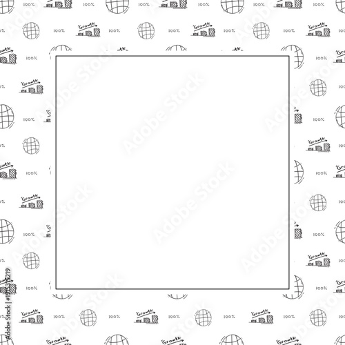 Doodle business plan square frame, startup growth idea element background