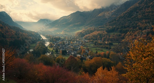 Scenic rural village landsc...
