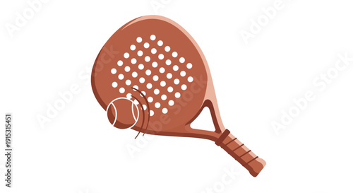 Padel racket and ball on a sports equipment theme illustration
