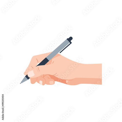 Hand holding pen for writing and creative expression