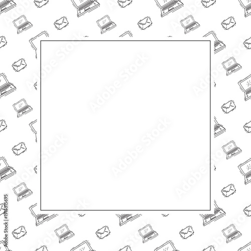 Doodle business plan square frame, startup growth idea element background