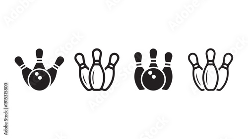 Bowling icon set
