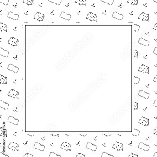 Doodle business plan square frame, startup growth idea element background