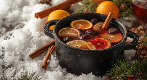 Warm holiday beverage compo...