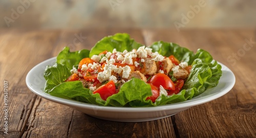 Wholesome leafy salad with ...