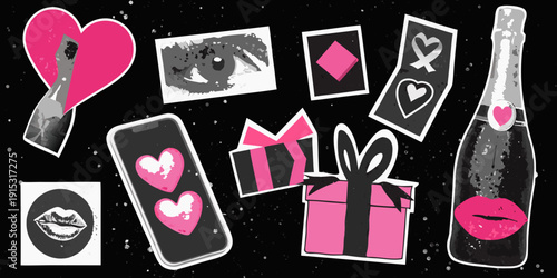 A vibrant collage of love celebration and romantic imagery