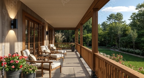 Elegant outdoor porch highl...