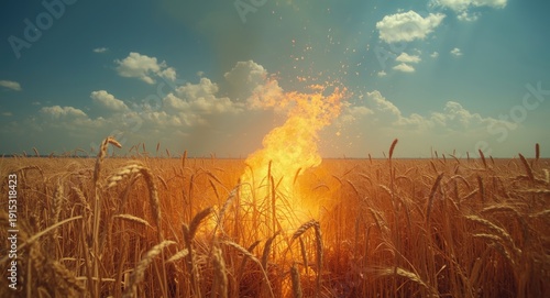 Post harvest wheat field wi...