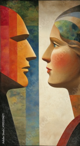 Final Duel Between Two Competitors in Vibrant Conceptual Style with Bold Colors and Clean Left Copy Space for Advertising Banner or Poster Design