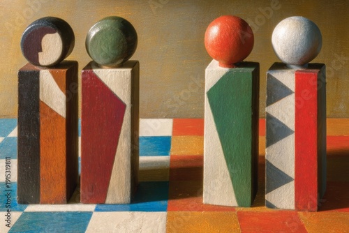 Final Duel Between Two Competitors in Vibrant Conceptual Style with Bold Colors and Clean Left Copy Space for Advertising Banner or Poster Design