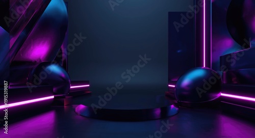 Modern 3D rendered geometri...