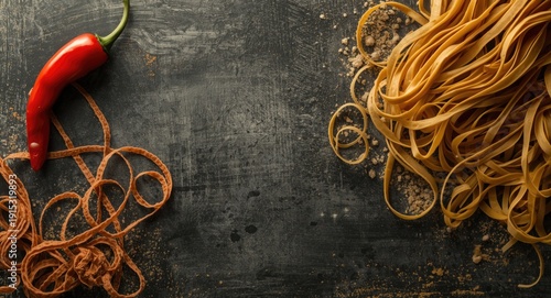 Artistic display of pasta a...