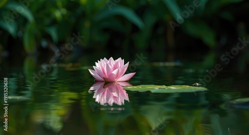 Relaxed pink lily bloom mir...