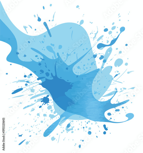 Abstract Blue Water Splashes and Droplets blue splash liquid