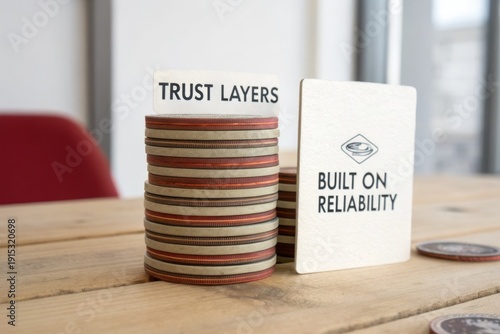 Stacked Coasters Forming Layers of Trust and Reliability with Informative Cards