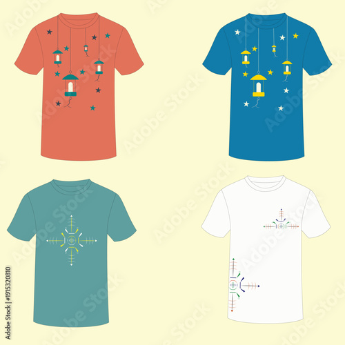 T-shirt collection with modern minimalist abstract graphic designs. Round neck t shirt designs template. Aesthetic geometric and organic vector art for t-shirts. T shirt template. Tshirt designs.