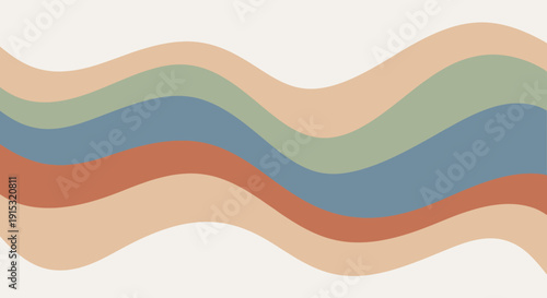 Abstract wavy layered background design with pastel colors and smooth curves.