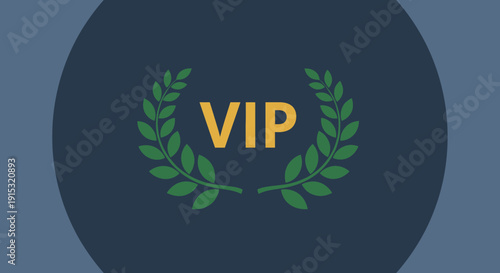VIP logo with laurel wreath symbolizing prestige and exclusivity.