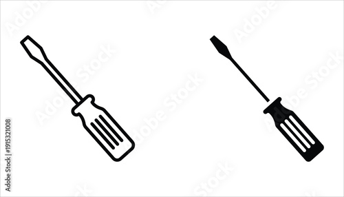 Screwdriver icon set. Equipment and screwdriver icon line style. Vector illustration for your logo web mobile app UI design.