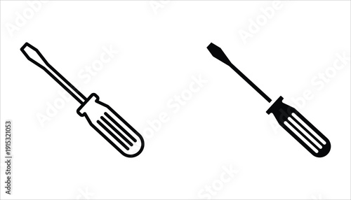 Screwdriver icon set. Equipment and screwdriver icon line style. Vector illustration for your logo web mobile app UI design.