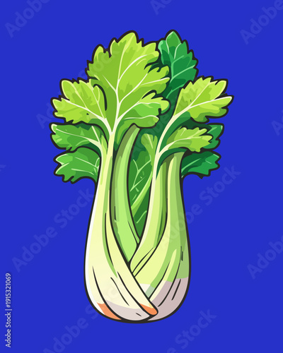 Vibrant green pak choi vegetable for healthy lifestyle and organic farming market promotion and design - Vector Illustration