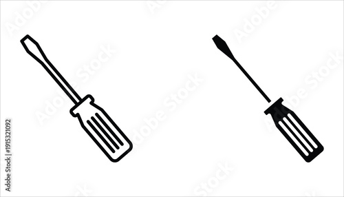 Screwdriver icon set. Equipment and screwdriver icon line style. Vector illustration for your logo web mobile app UI design.