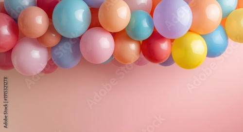 Colorful balloon bunch over...