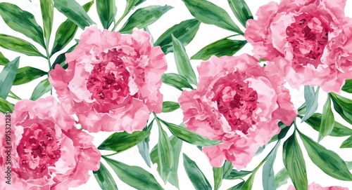 Watercolor painting of lush...
