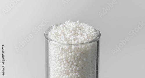 Macro view of white polymer...