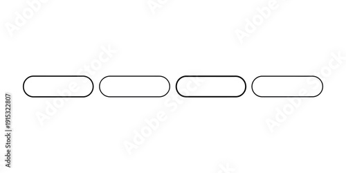Four rounded rectangular shapes arranged horizontally side by side in a row for layout design elements or text boxes