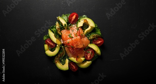 Top angle photo of salmon s...