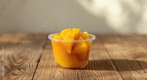 Freshly sliced peeled mango...