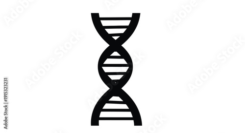 Simple black and white illustration of a deoxyribonucleic acid double helix structure
