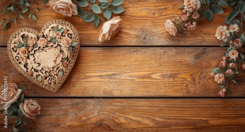 Vintage wooden hearts featu...