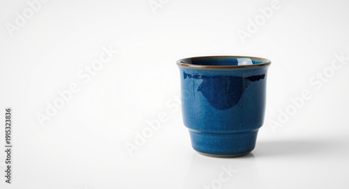 Shiny blue glazed ceramic c...