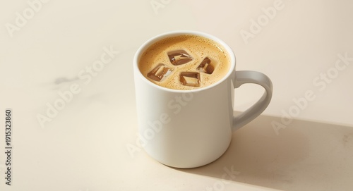 Refreshing iced milk coffee...