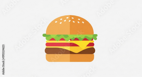 Delicious cheeseburger with lettuce tomato and cheese on a sesame seed bun