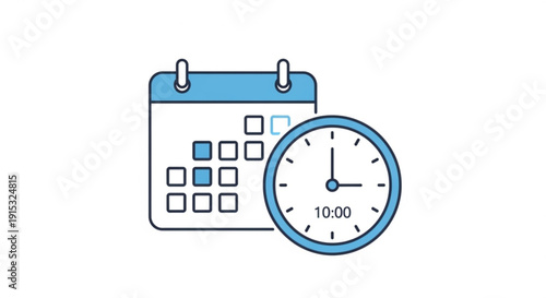 Calendar and clock icons showing time management and scheduling concept