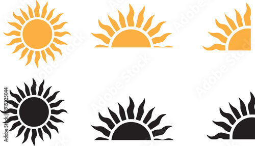 Sun icon vector illustration.