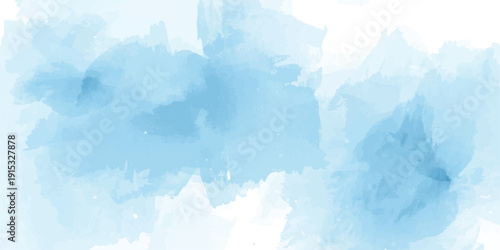 Abstract beautiful Colorful watercolor illustration painting background.Cloudy sky background with soft blue hues and light white wisps ideal for nature, tranquility.