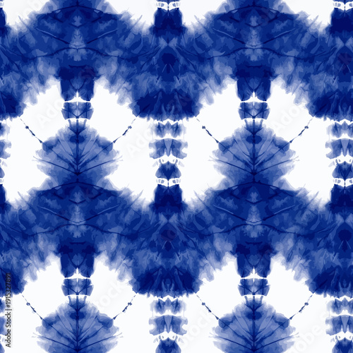 Abstract Indigo Shibori Pattern Wallpaper with Organic Texture