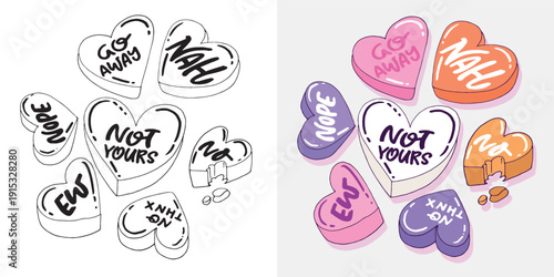 Love core. Hand drawn doodle lettering quote. Lettering for t-shirt design, mug print, bag print, clothes fashion. 100% hand drawn vector image.
