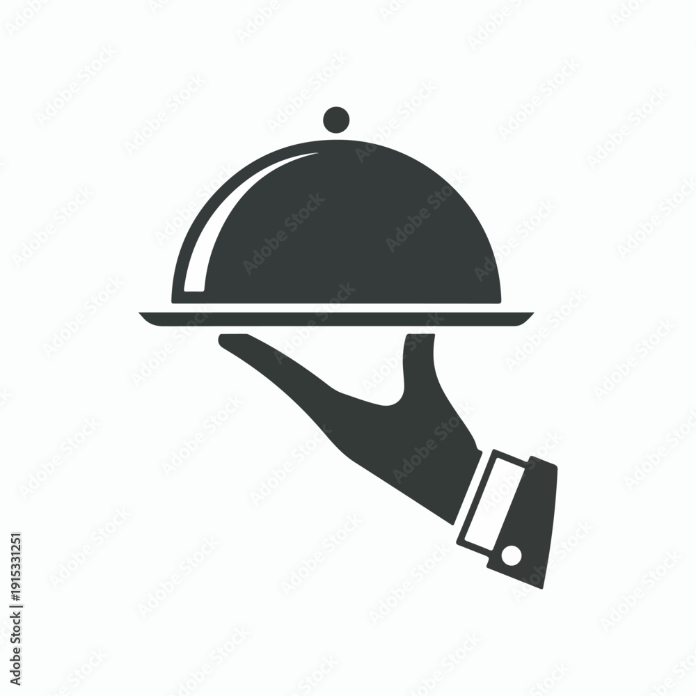 Fototapeta premium vector illustration of a restaurant cloche